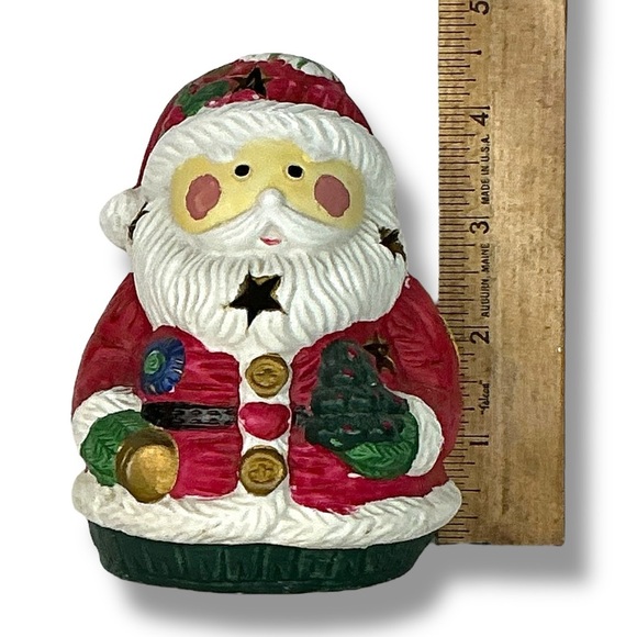 Vintage Santa Clause Roly Poly Holiday Candle Holder Red White 1990 Collectible - Picture 8 of 16